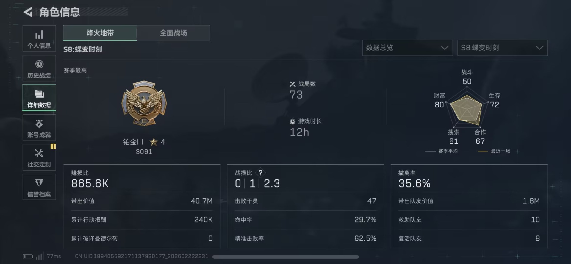 SJZQM458635三角洲行动账号详情图42