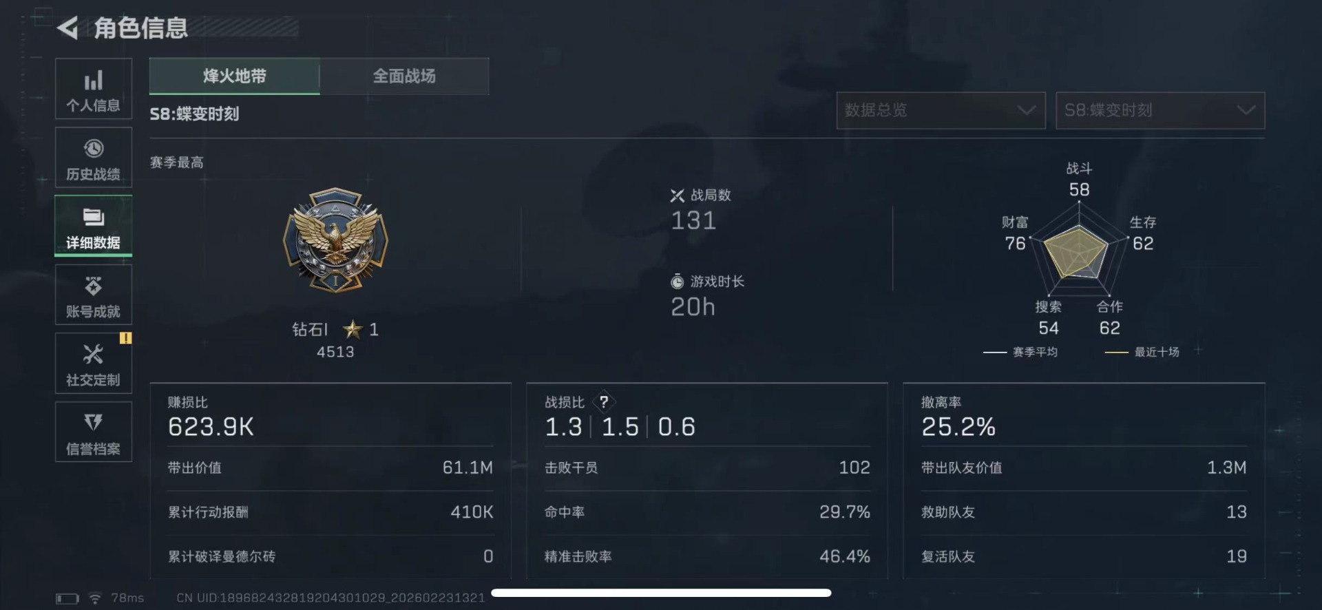 SJZQM454268三角洲行动账号详情图5