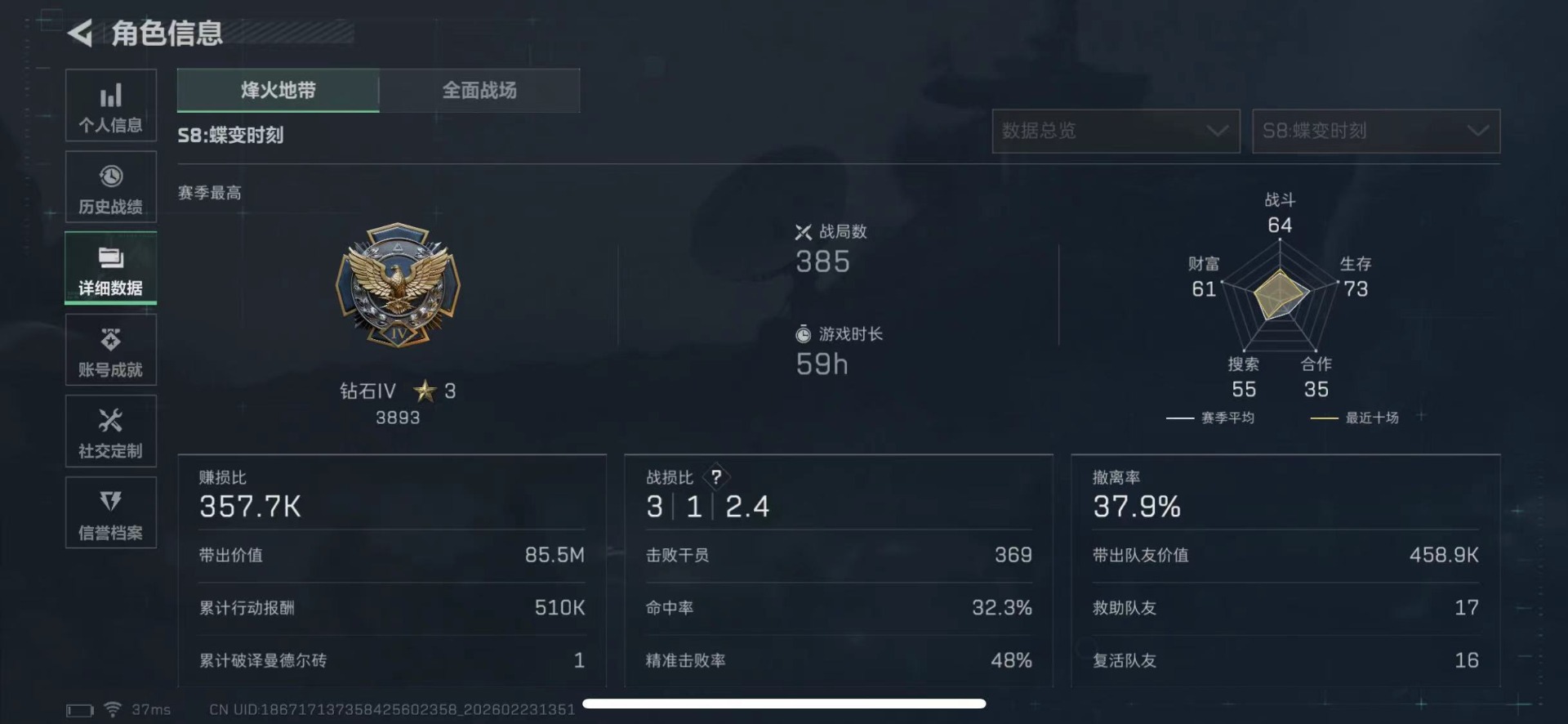 SJZQM454285三角洲行动账号详情图5