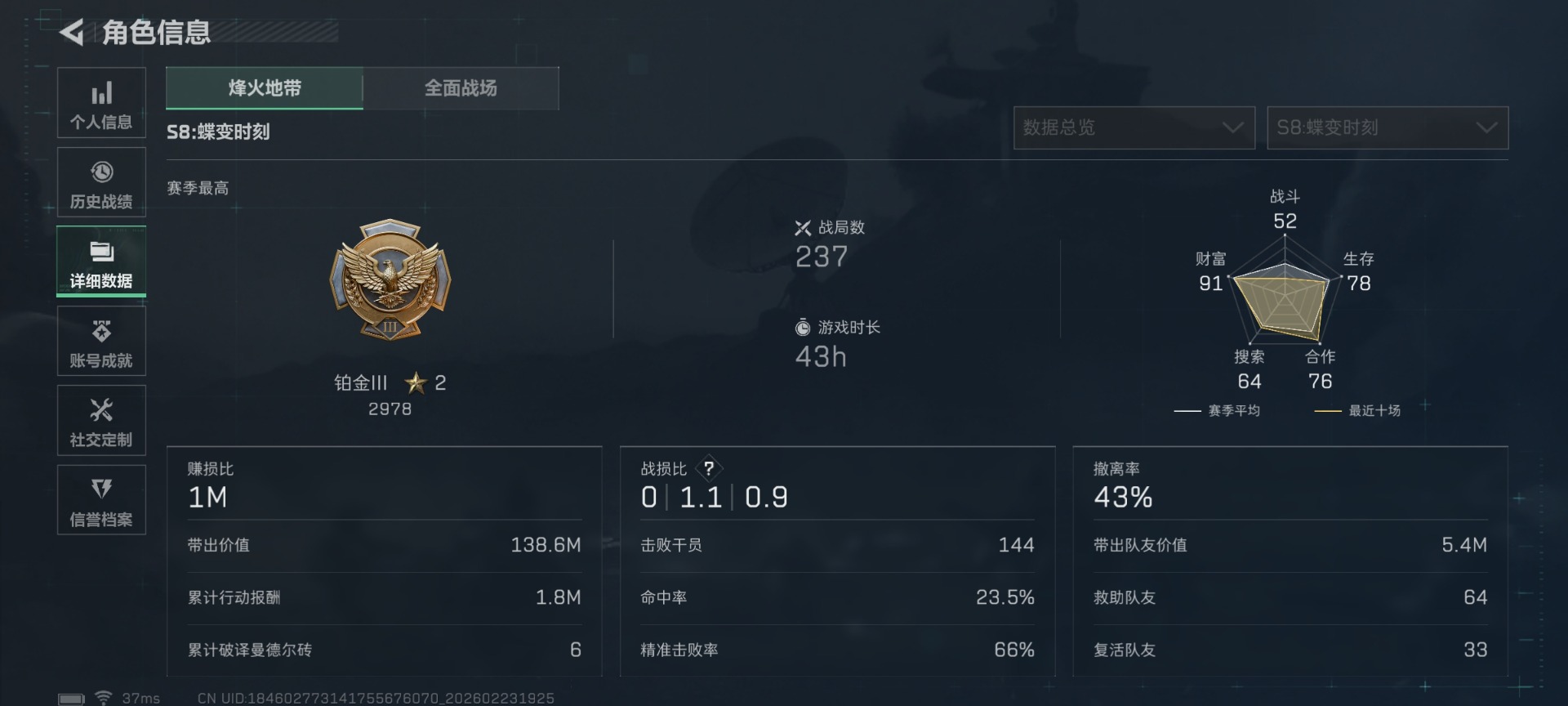 SJZQM459972三角洲行动账号详情图5