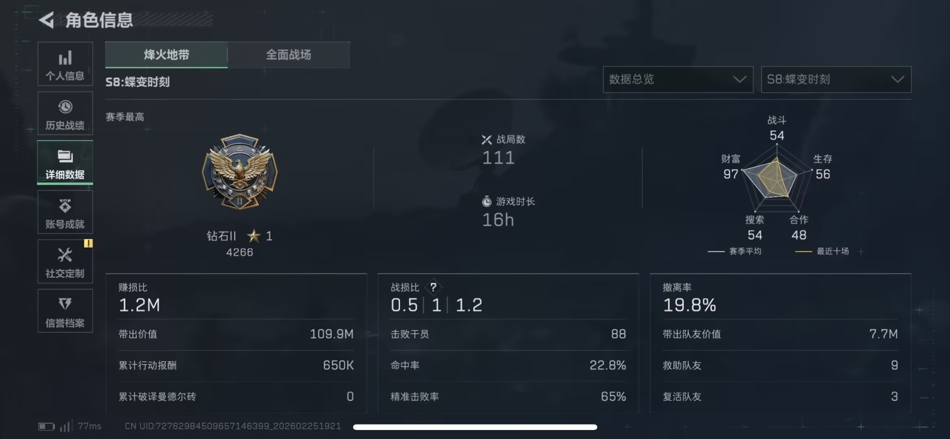 SJZQM456296三角洲行动账号详情图45