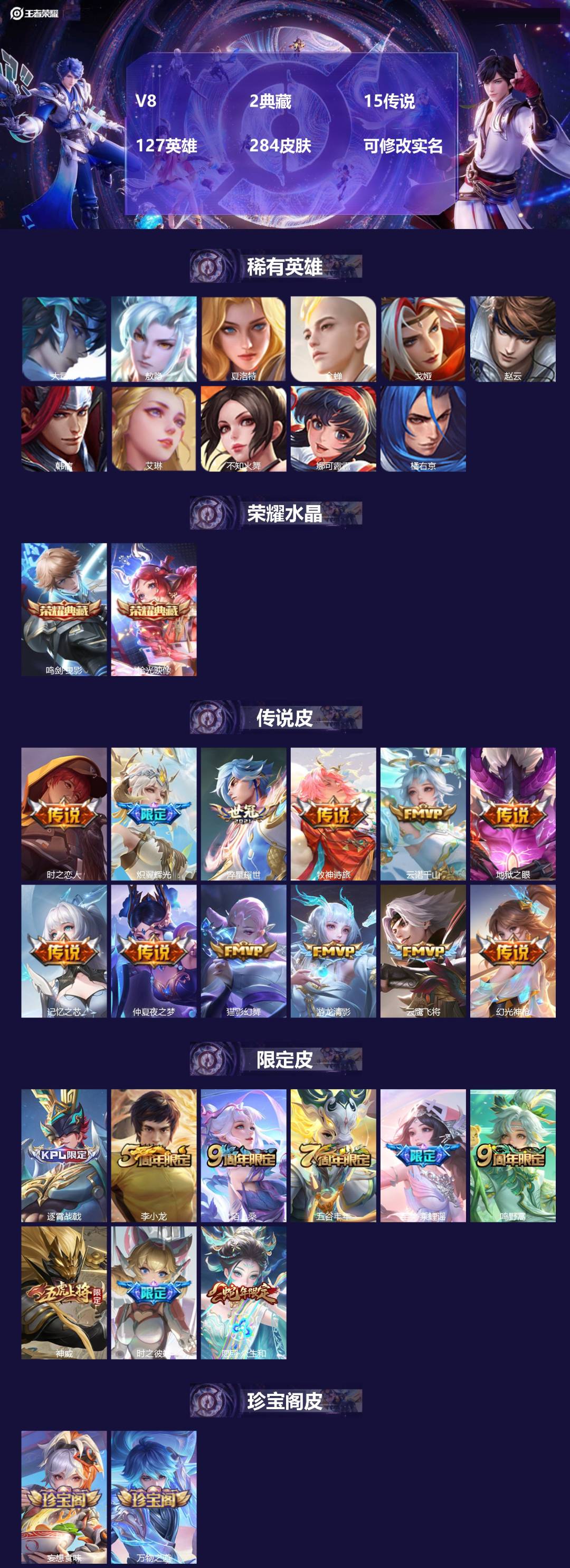 王者荣耀账号安卓QQ[17329107]V8 2典藏 15传说 127英雄 284皮肤 可修改实名 
【英雄全皮】敖隐全