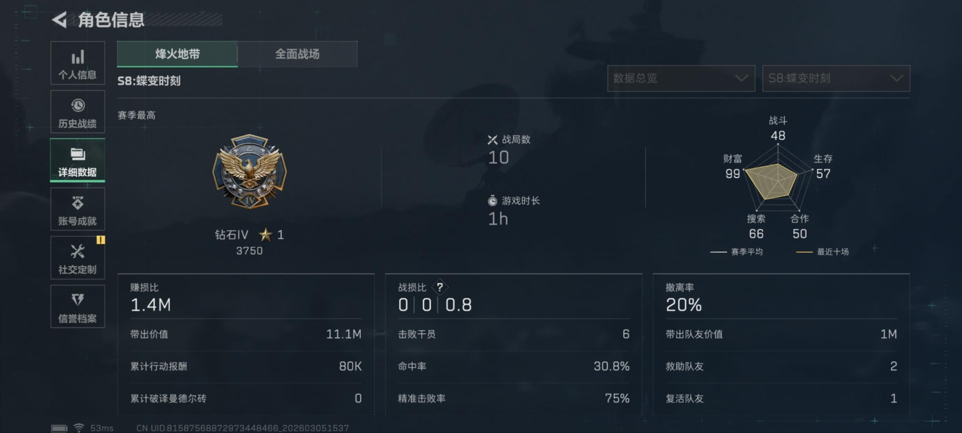 SJZQM470262三角洲行动账号详情图17