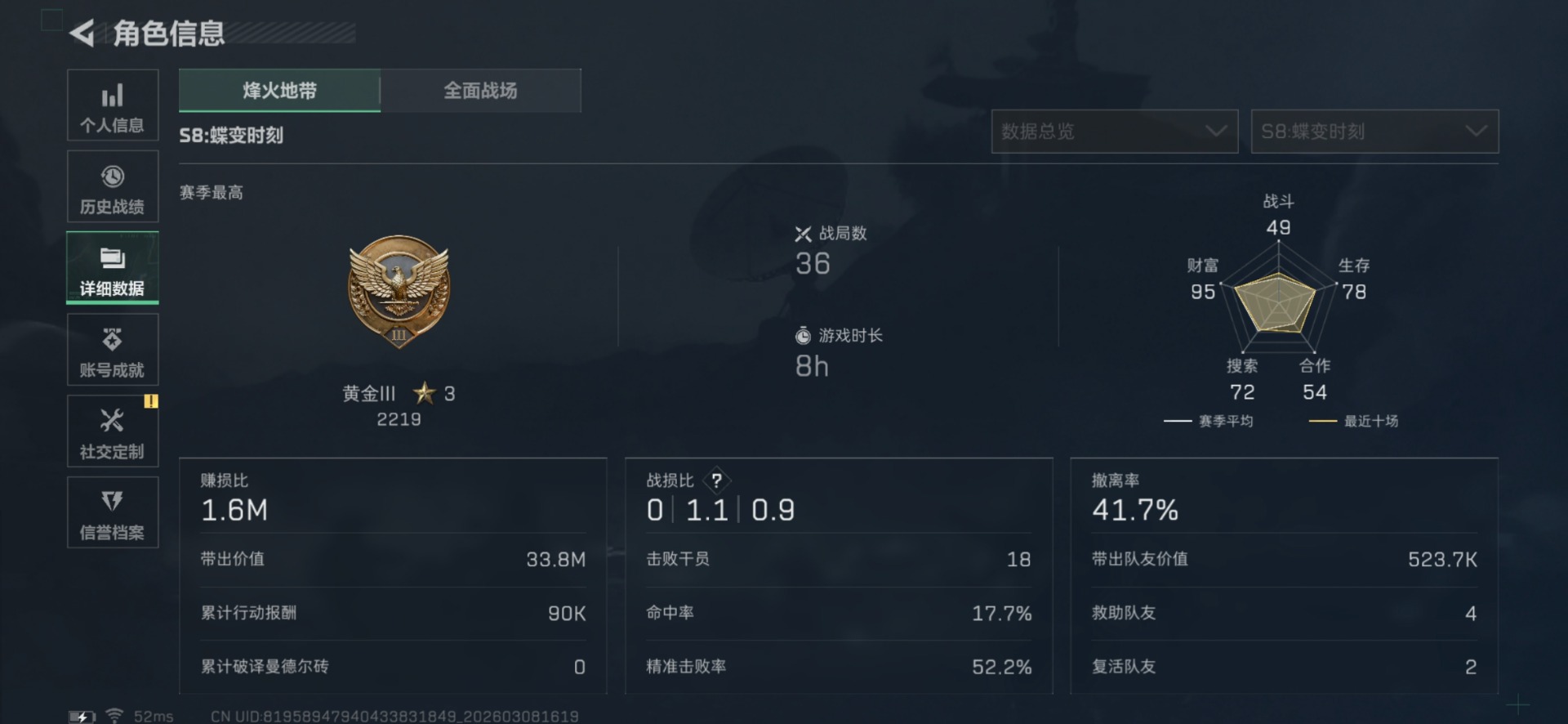 SJZQM473379三角洲行动账号详情图5