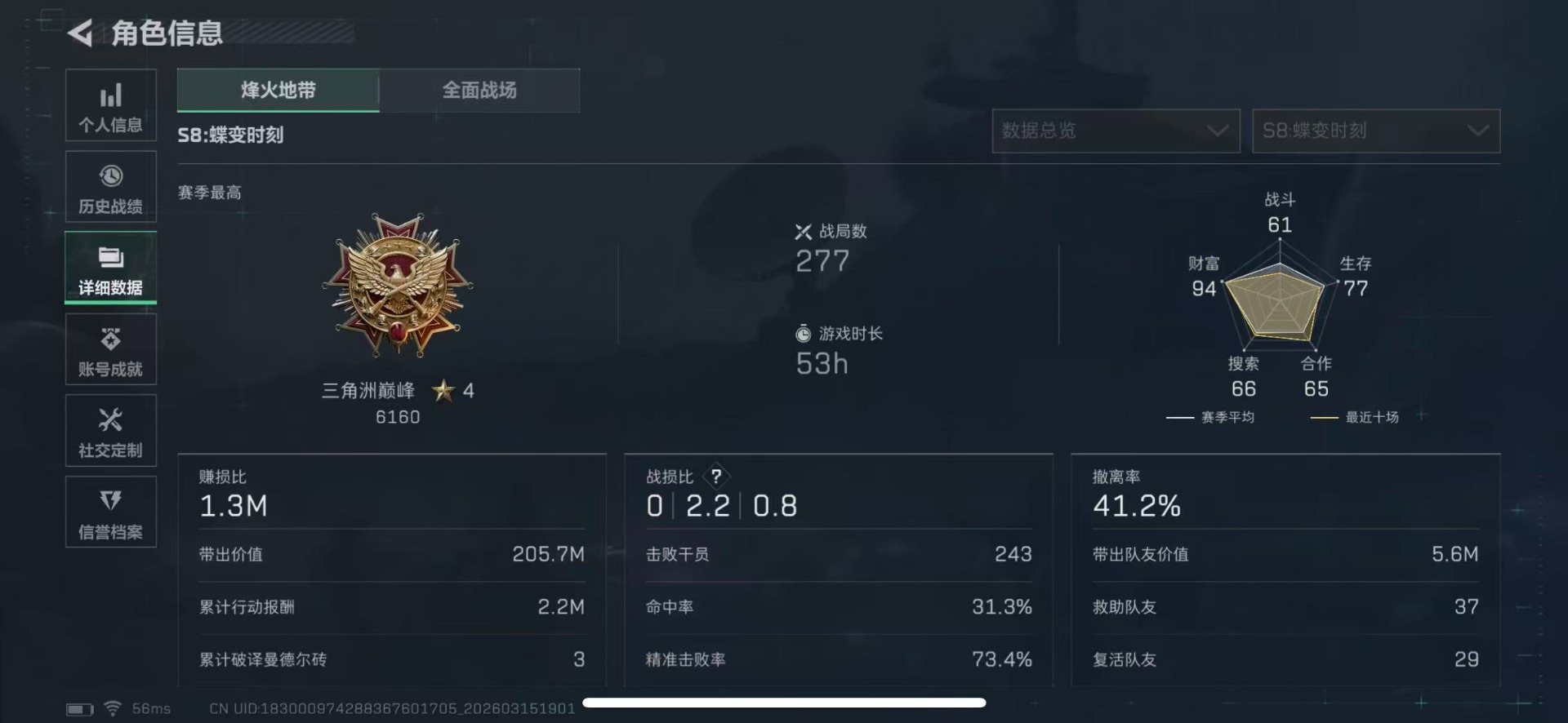 SJZQM473492三角洲行动账号详情图5