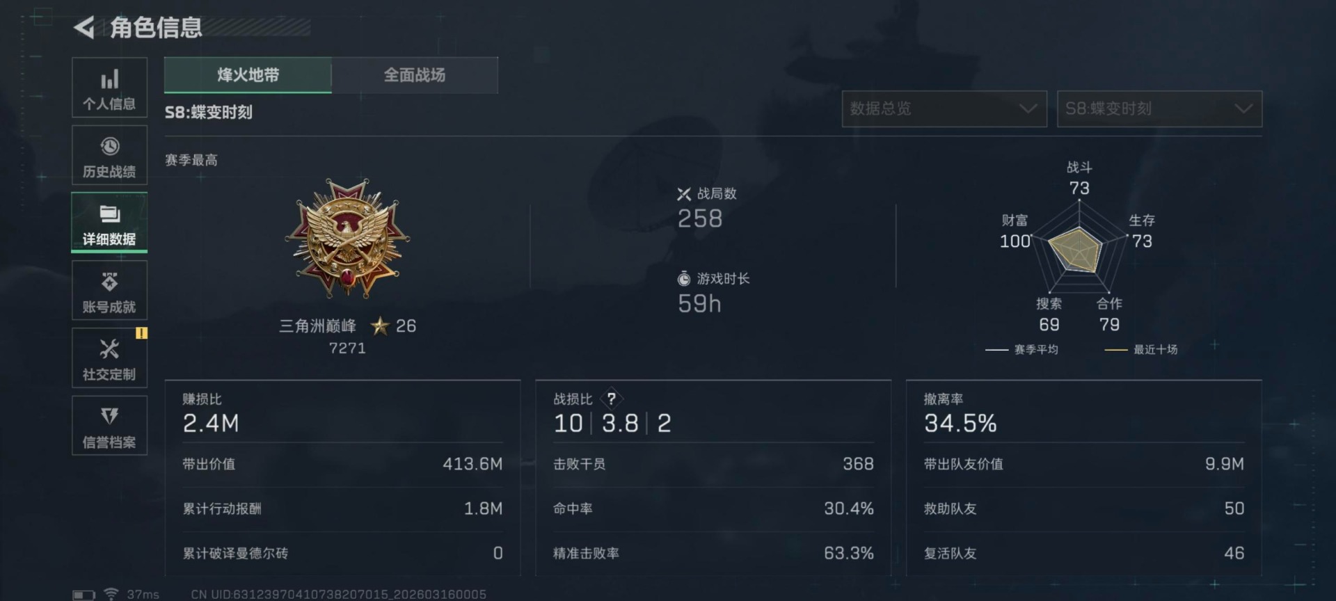 SJZQM473600三角洲行动账号详情图8