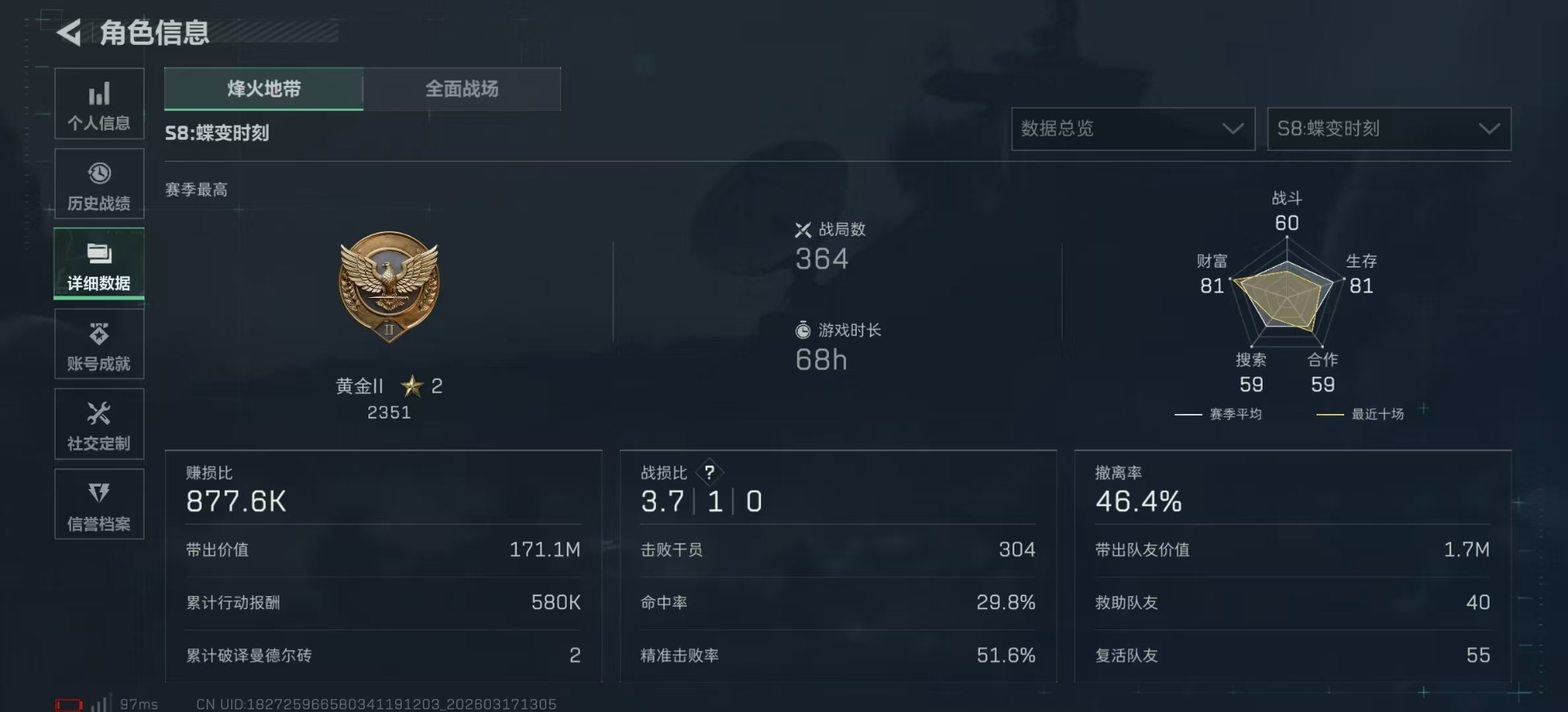 SJZQM474868三角洲行动账号详情图5