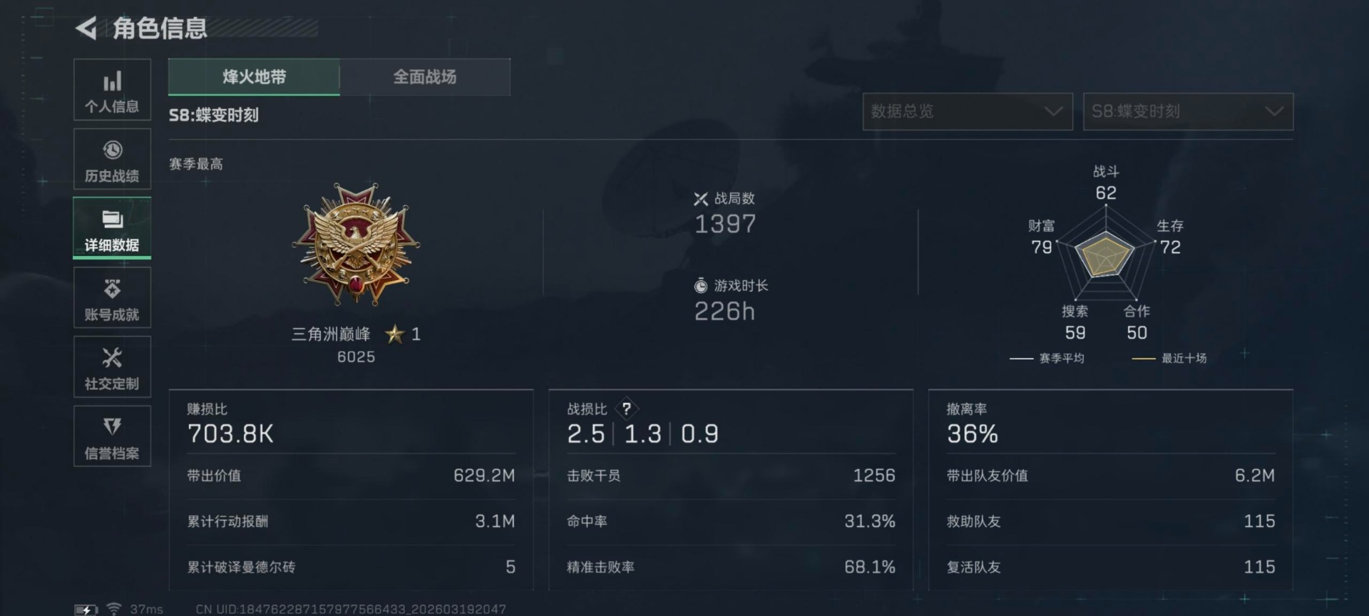 SJZQM477197三角洲行动账号详情图7