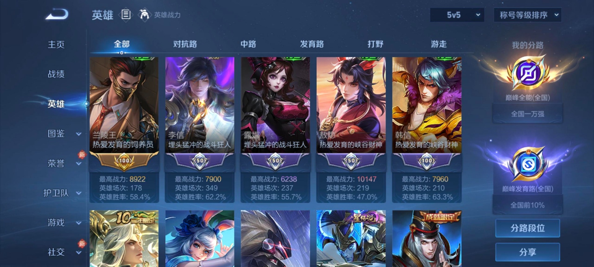 WZLX4253531王者荣耀账号详情图5