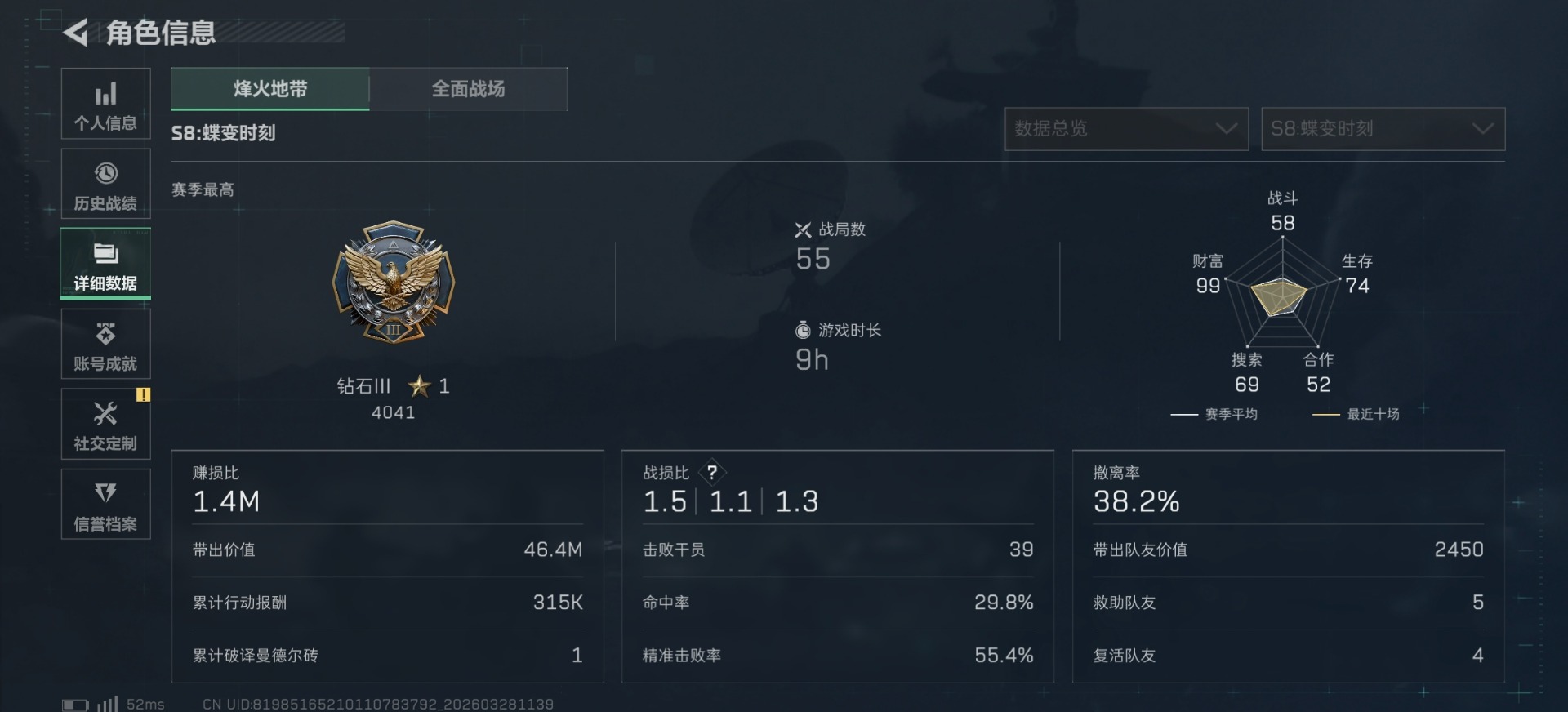 SJZQM499319三角洲行动账号详情图4