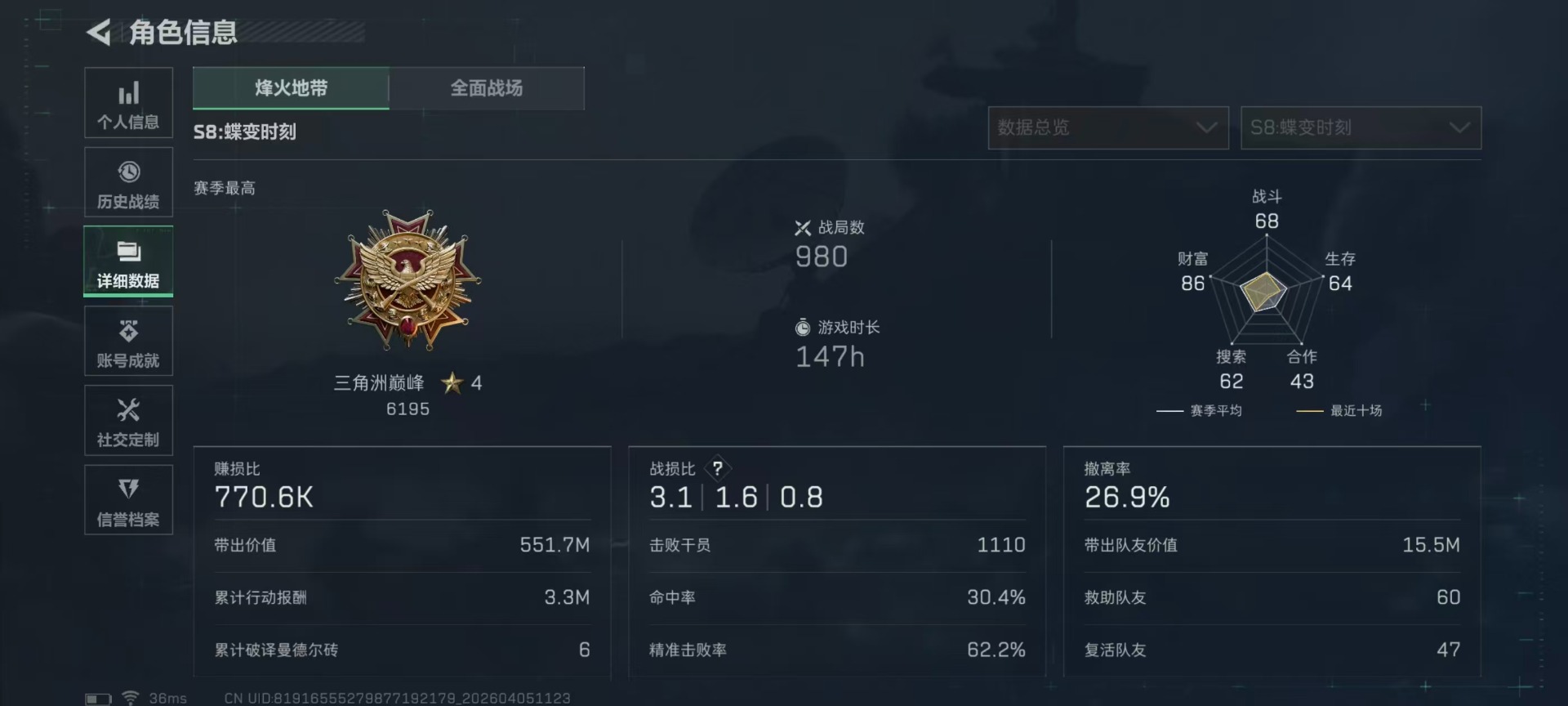 SJZQM499898三角洲行动账号详情图36