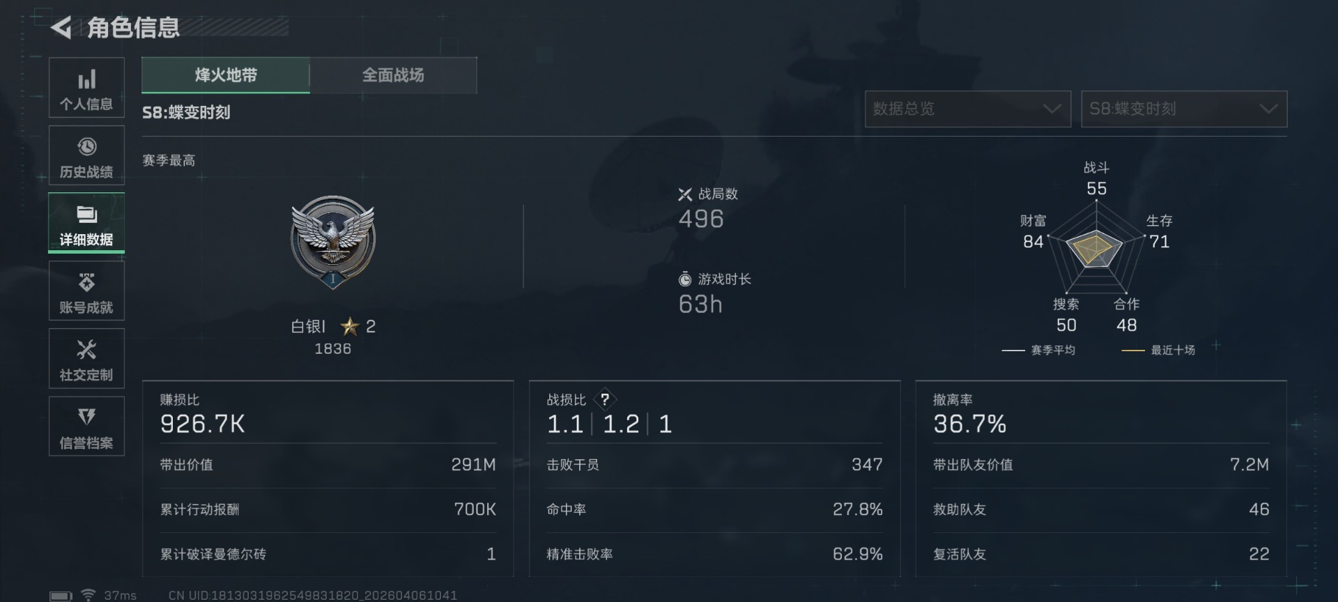 SJZQM494201三角洲行动账号详情图5