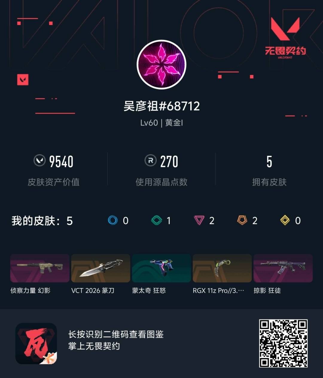 WWQLX430543无畏契约账号详情图5