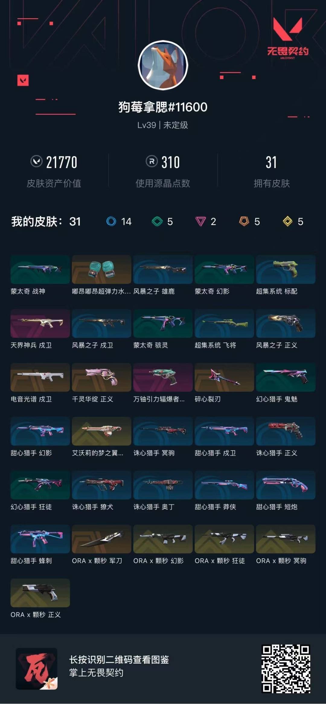 WWQLX430609无畏契约账号详情图4