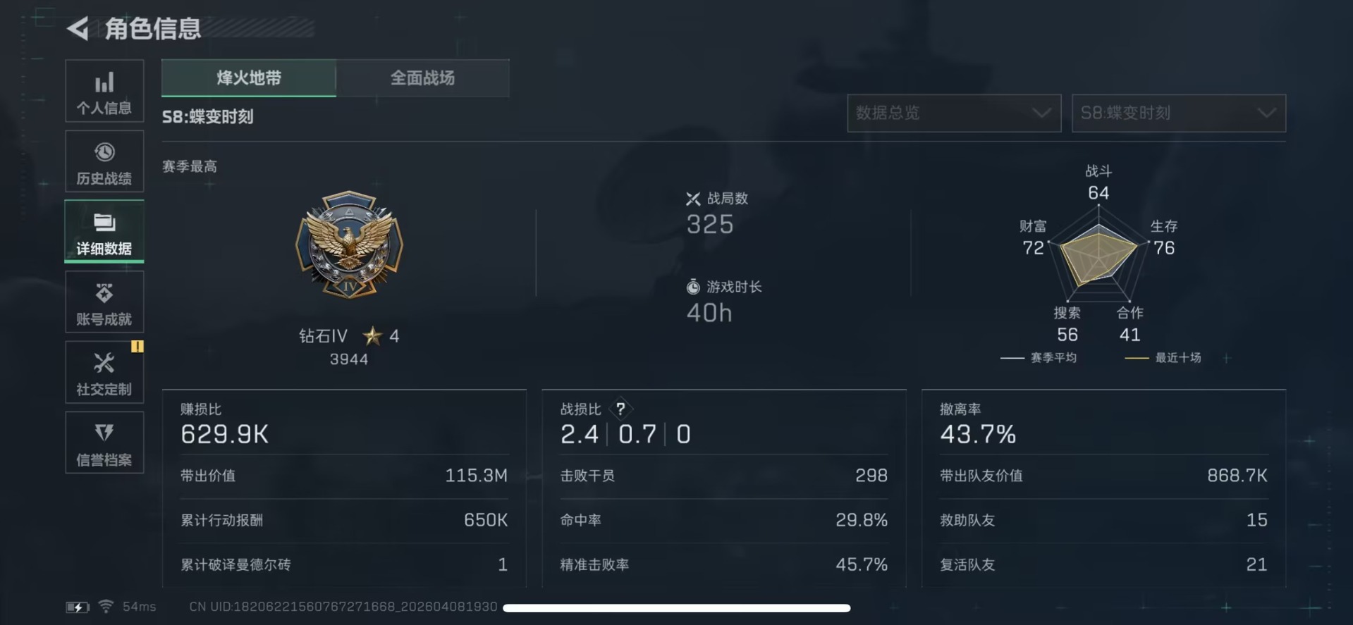 SJZQM496671三角洲行动账号详情图4