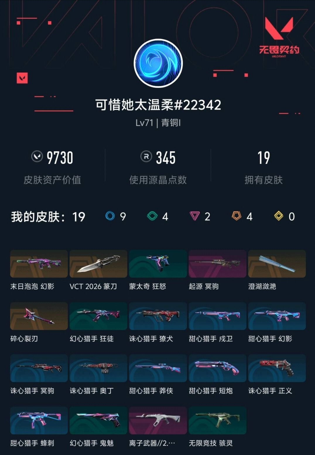 WWQLX431122无畏契约账号详情图6 WWQLX431122无畏契约账号详情图6