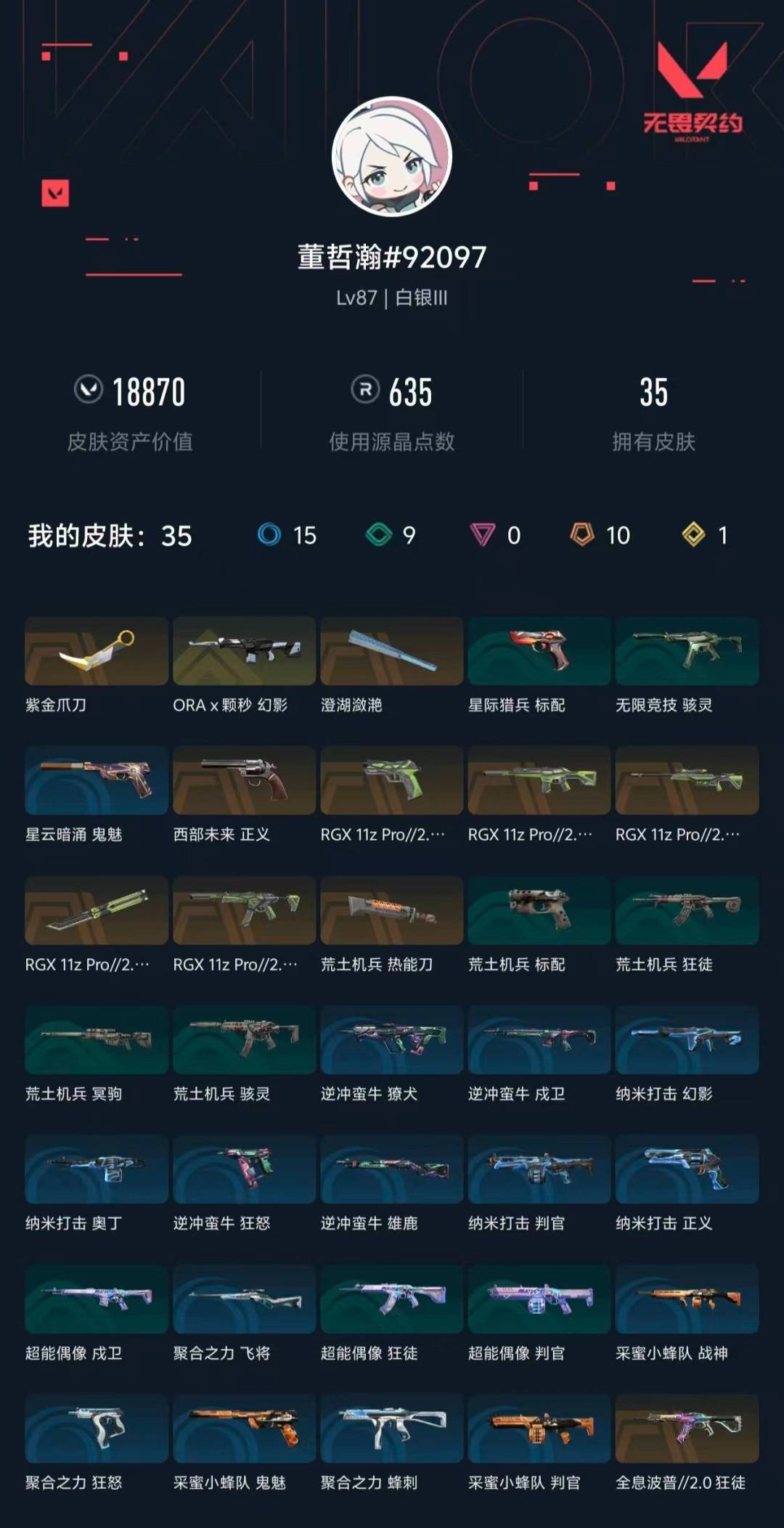 WWQLX433520无畏契约账号详情图3