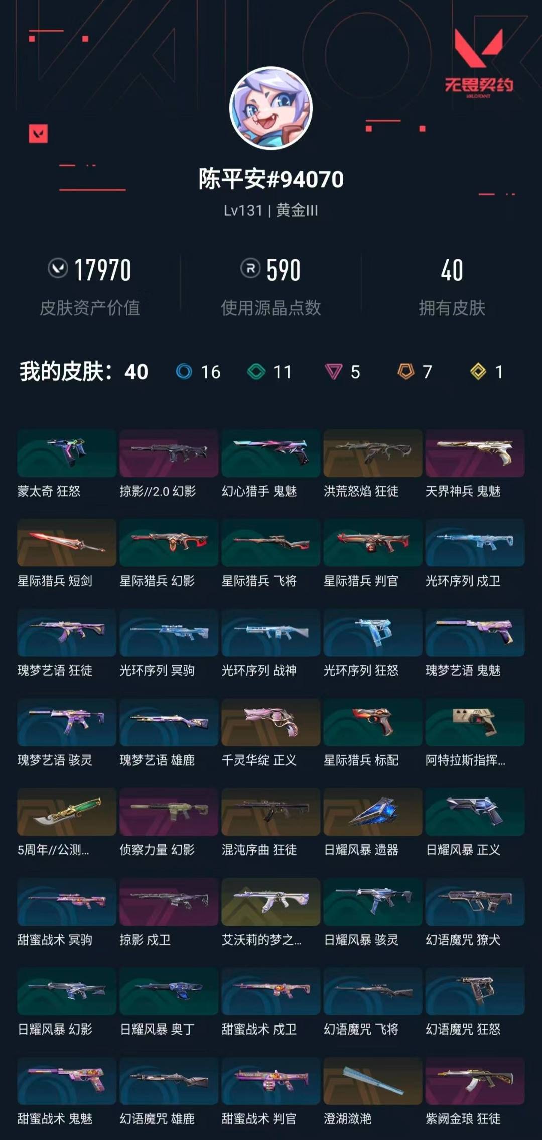 WWQLX436127无畏契约账号详情图3