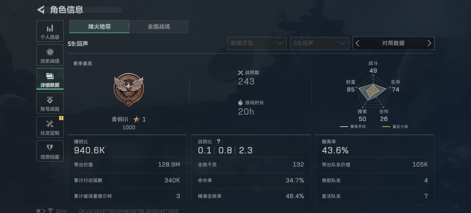 SJZQM4114280三角洲行动账号详情图5
