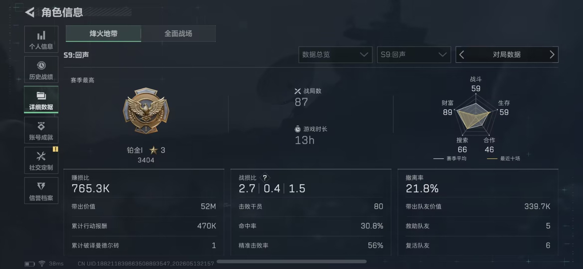 SJZQM4160059三角洲行动账号详情图5 SJZQM4160059三角洲行动账号详情图5