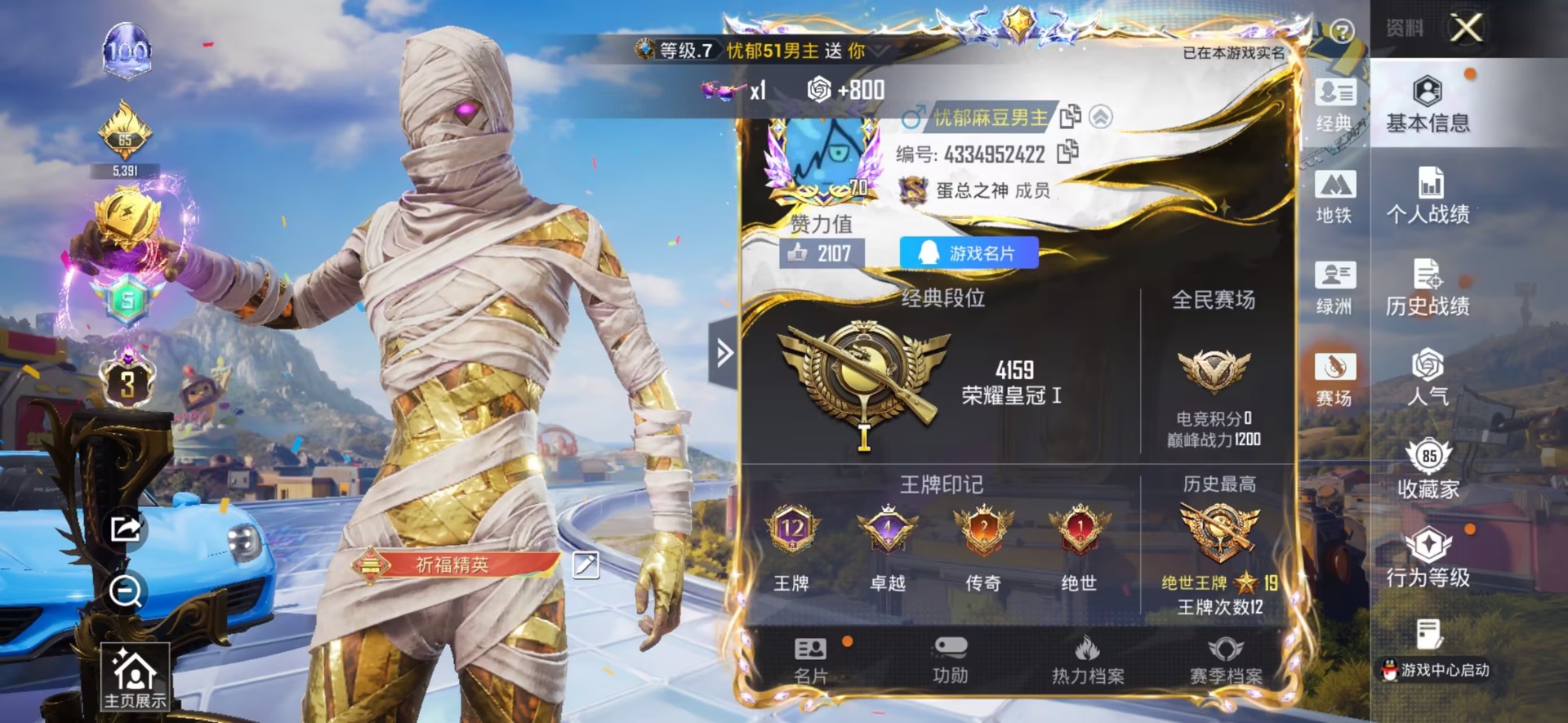 HPQM4263295和平精英账号详情图9