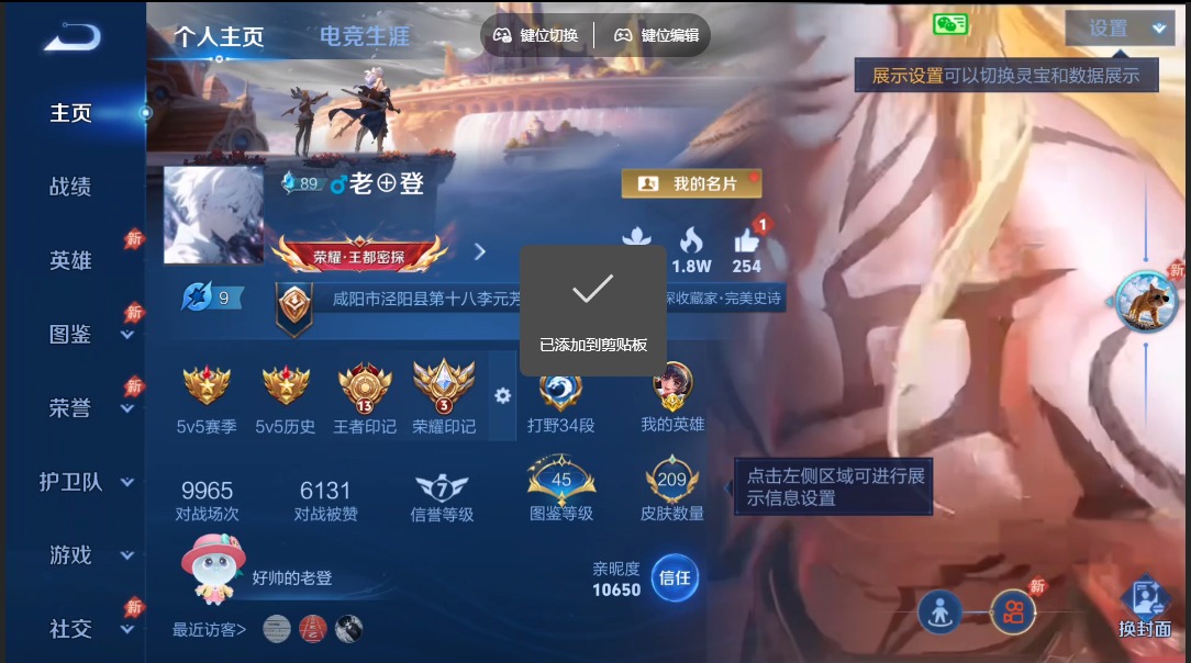 WZQM4441508王者荣耀账号详情图3