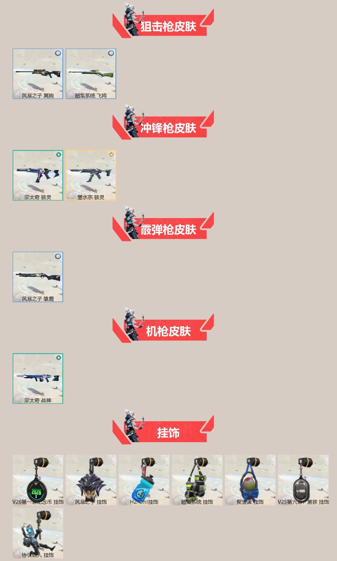 不可二次实名 是本人 段位:黄金 1卓越 6传奇 皮肤资产价值:13220 [武器皮肤]蒙太奇 战斧,悲悯之刃,爪刀-RGX 11z Pro 3.0,骇灵-塑水宗,獠犬-黯夜怪谈,狂徒-创·纪元,幻影-侦察力量,超集系统 标配,蒙太奇 狂怒,风暴之子 正义,蒙太奇 骇灵,风暴之子 雄鹿,超集系统 狂徒,蒙太奇 幻影,风暴之子 戍卫,风暴之子 冥驹,超集系统 飞将,蒙太奇 战神 [道具]V26第一幕纪念币 挂饰,风暴之子 挂饰,H2-Oh!挂饰,超集系统 挂饰,聚宝蛋挂饰,V25第六幕：黑铁 挂饰,协议假人 挂饰
