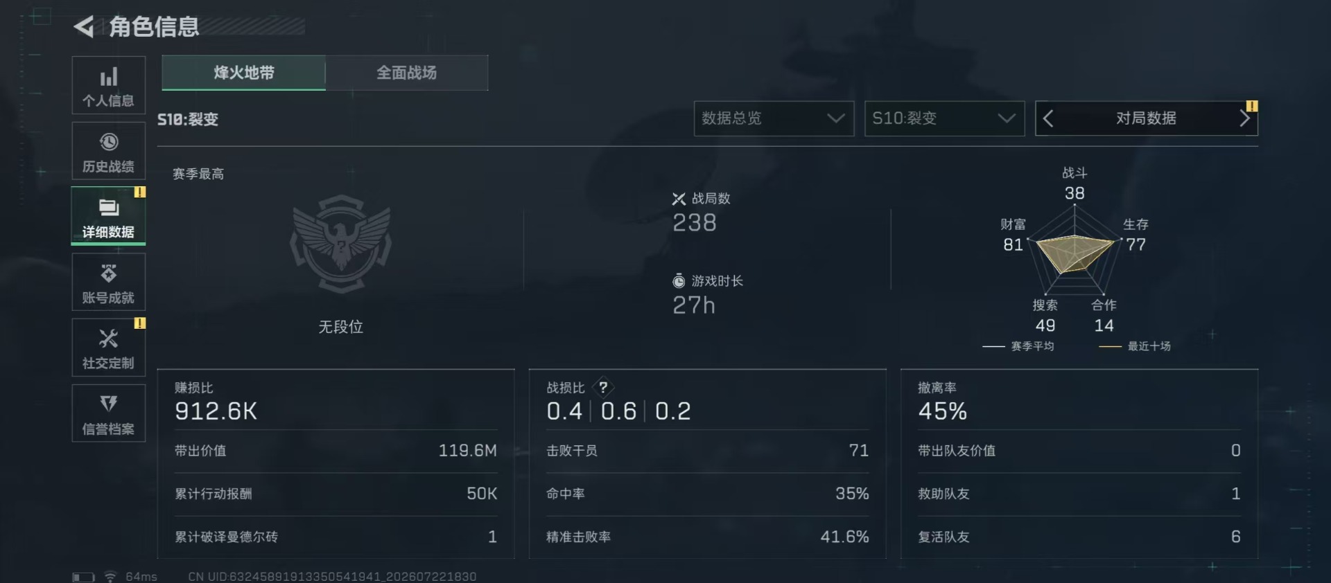 SJZQM4207784三角洲行动账号详情图20 SJZQM4207784三角洲行动账号详情图20