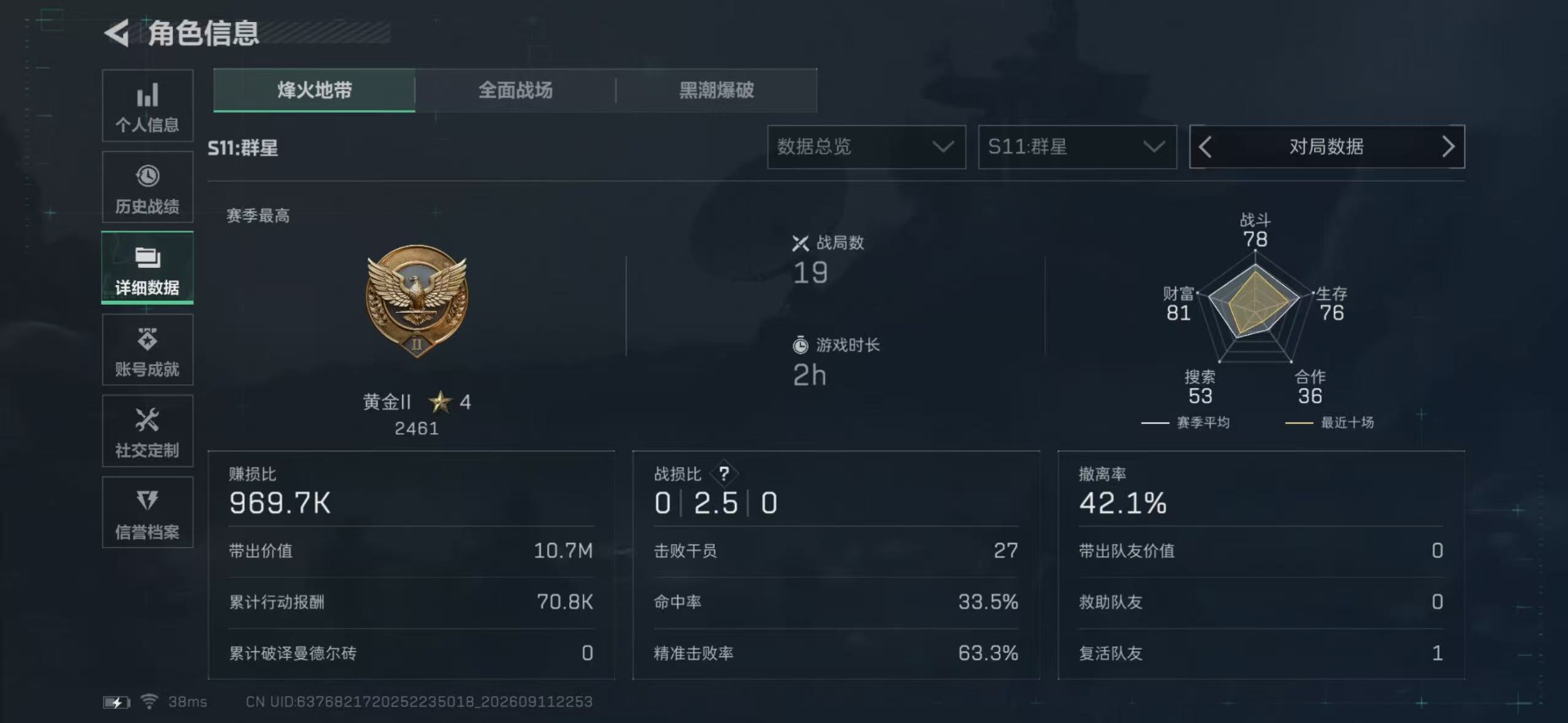 SJZMMN4342027三角洲行动账号详情图5 SJZMMN4342027三角洲行动账号详情图5