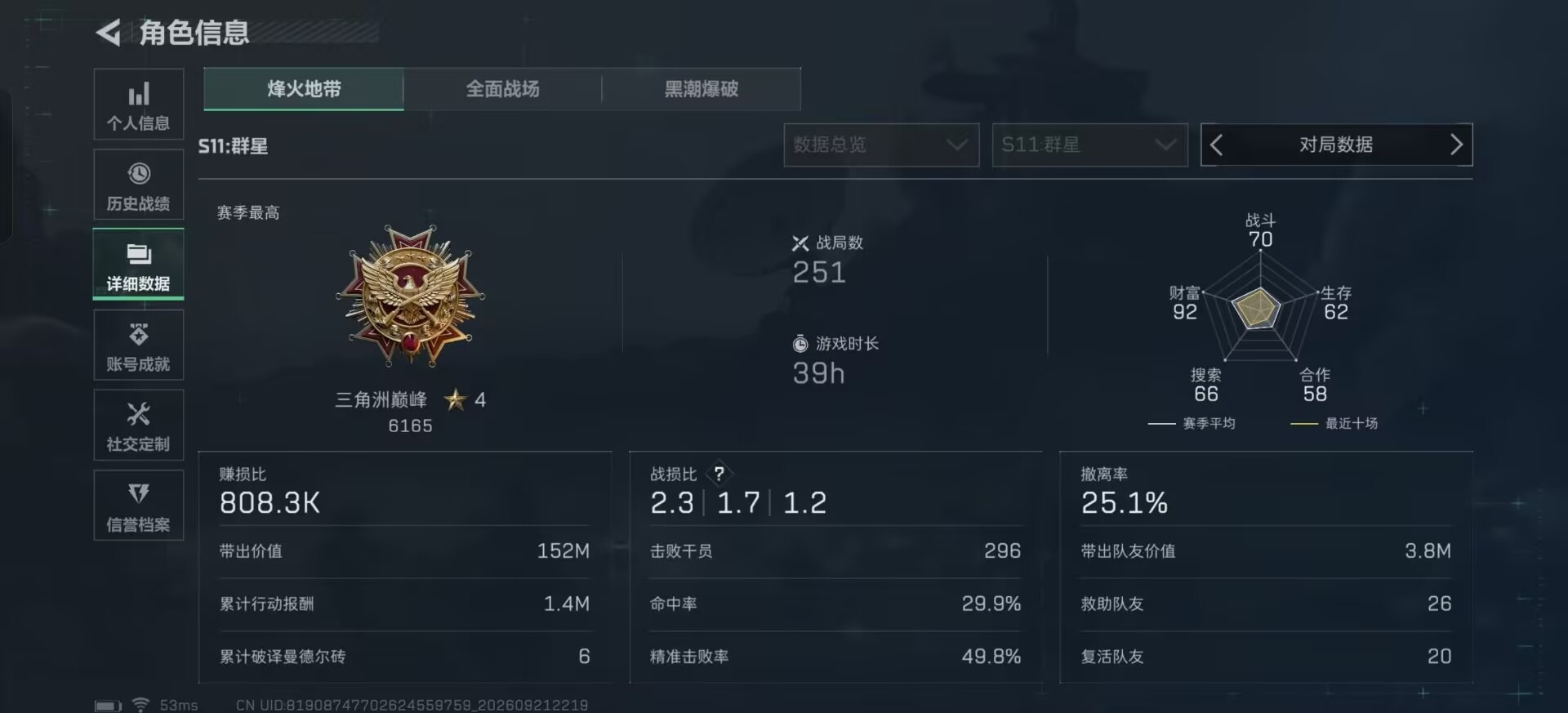 SJZMMN4320785三角洲行动账号详情图3 SJZMMN4320785三角洲行动账号详情图3