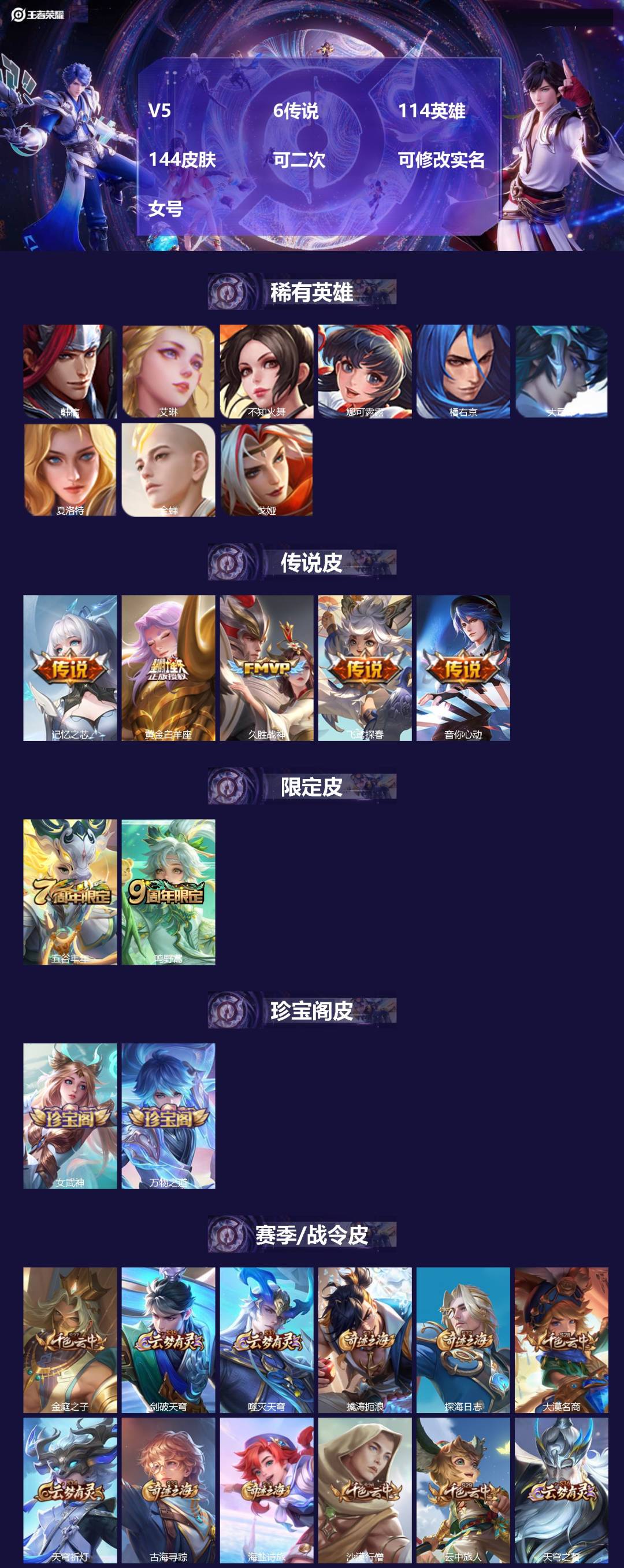 WZMMN4684157王者荣耀账号详情图3