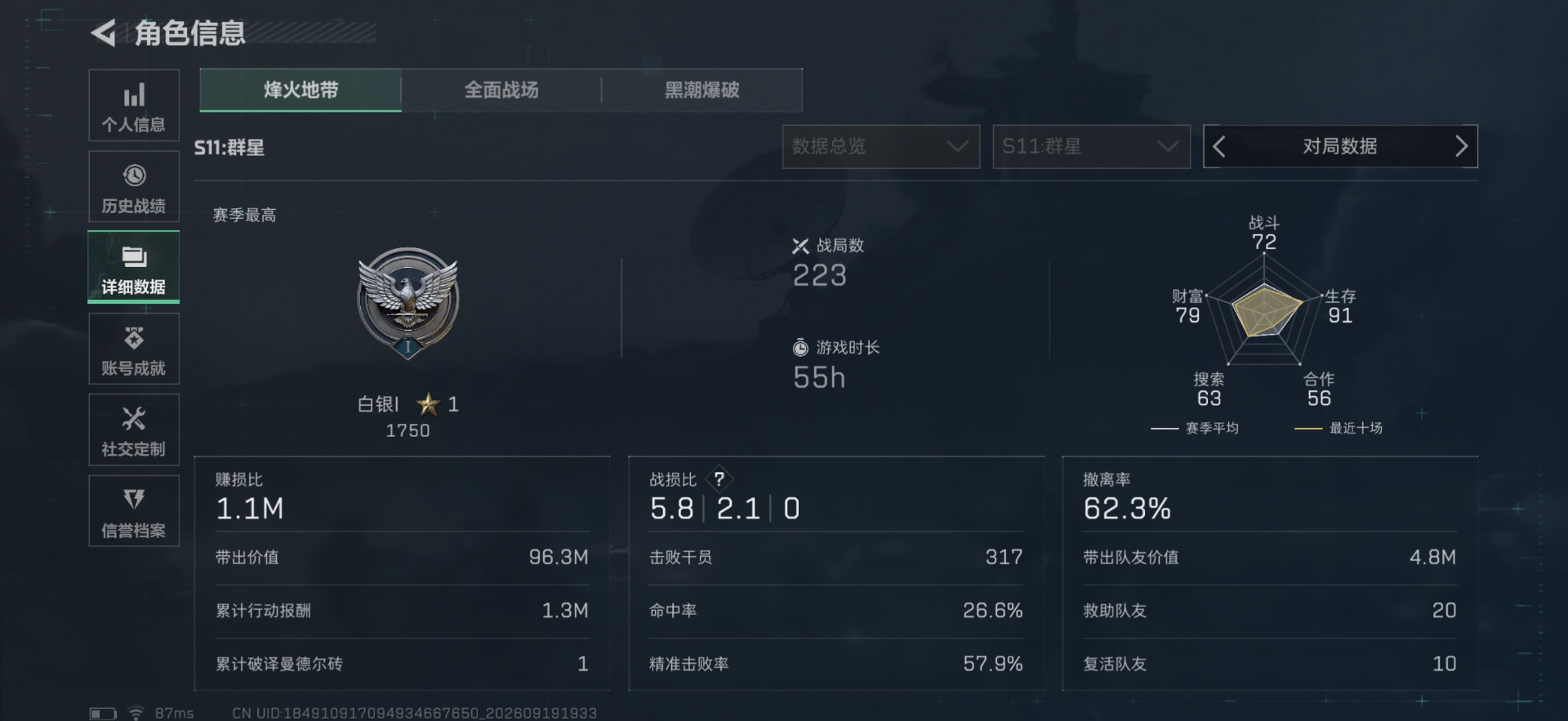 SJZMMN4346812三角洲行动账号详情图5 SJZMMN4346812三角洲行动账号详情图5
