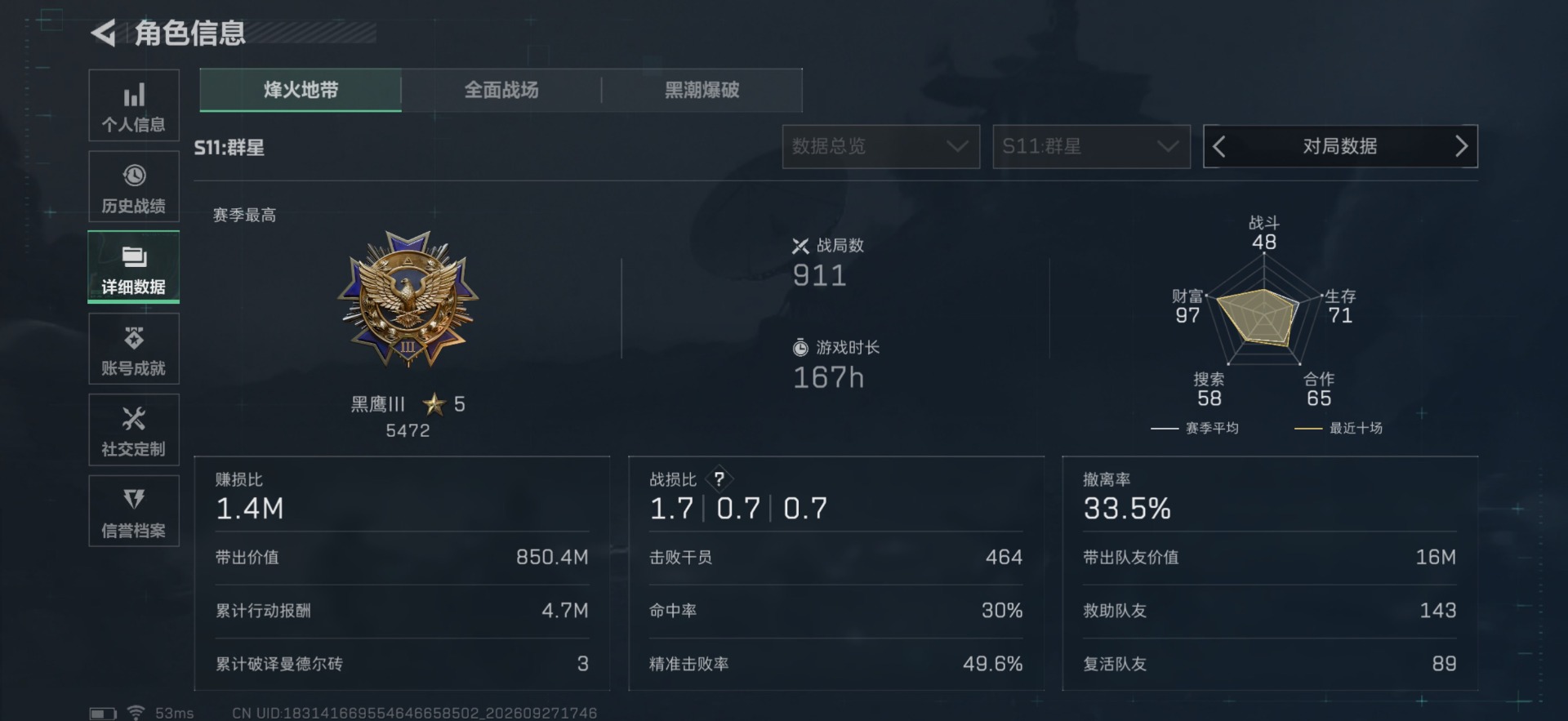 SJZMMN4345032三角洲行动账号详情图5 SJZMMN4345032三角洲行动账号详情图5