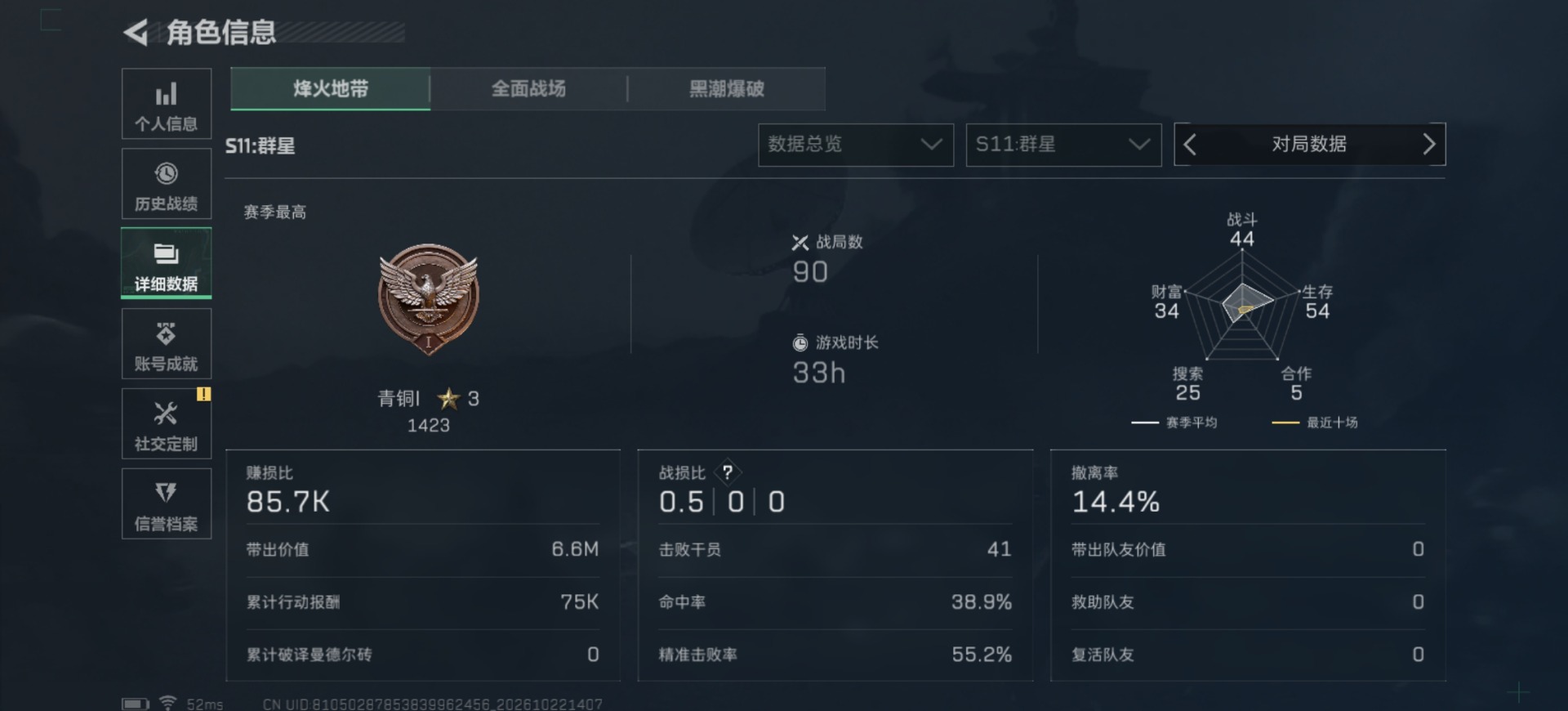 SJZMMN4378372三角洲行动账号详情图6 SJZMMN4378372三角洲行动账号详情图6
