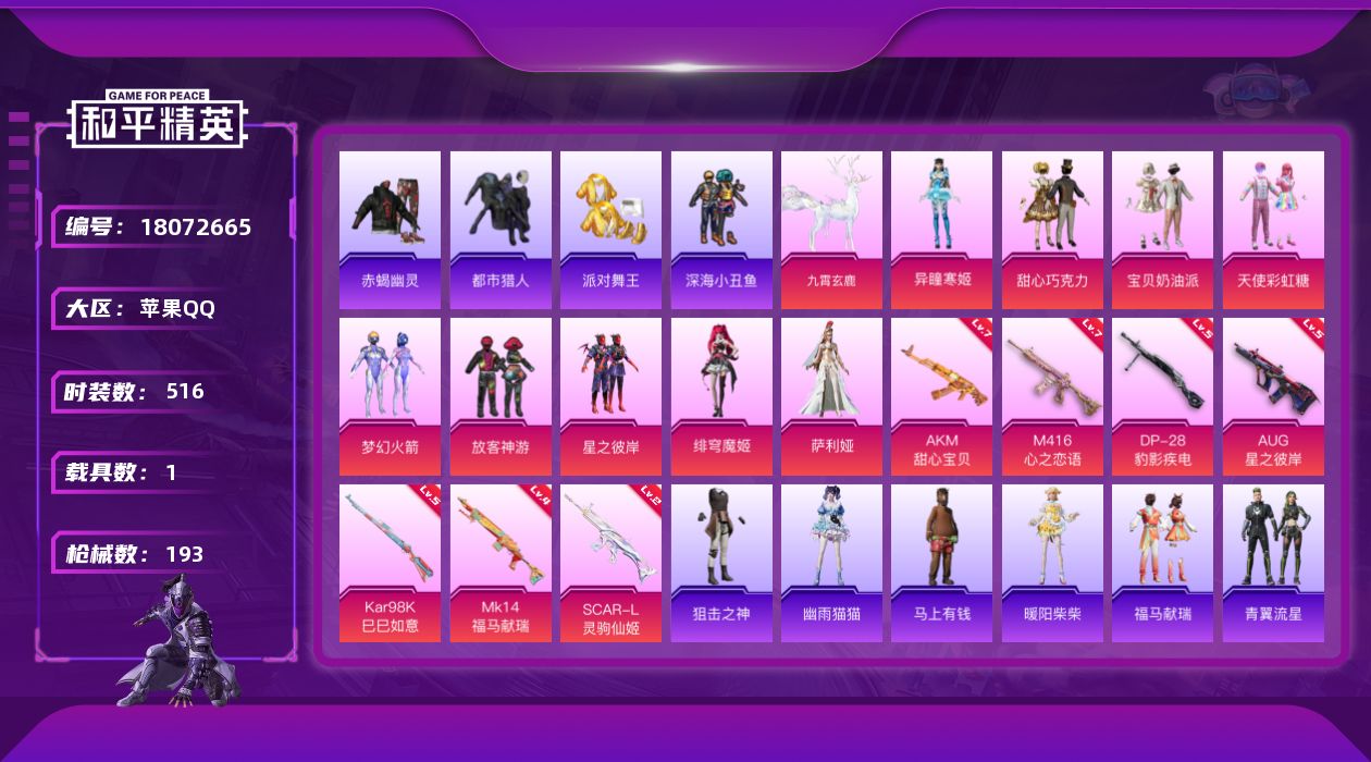 和平精英账号苹果QQ[18072665]9粉装 7特效枪 1载具 12印记 可二次 可修改实名 
【热门装扮】萨利娅,绯