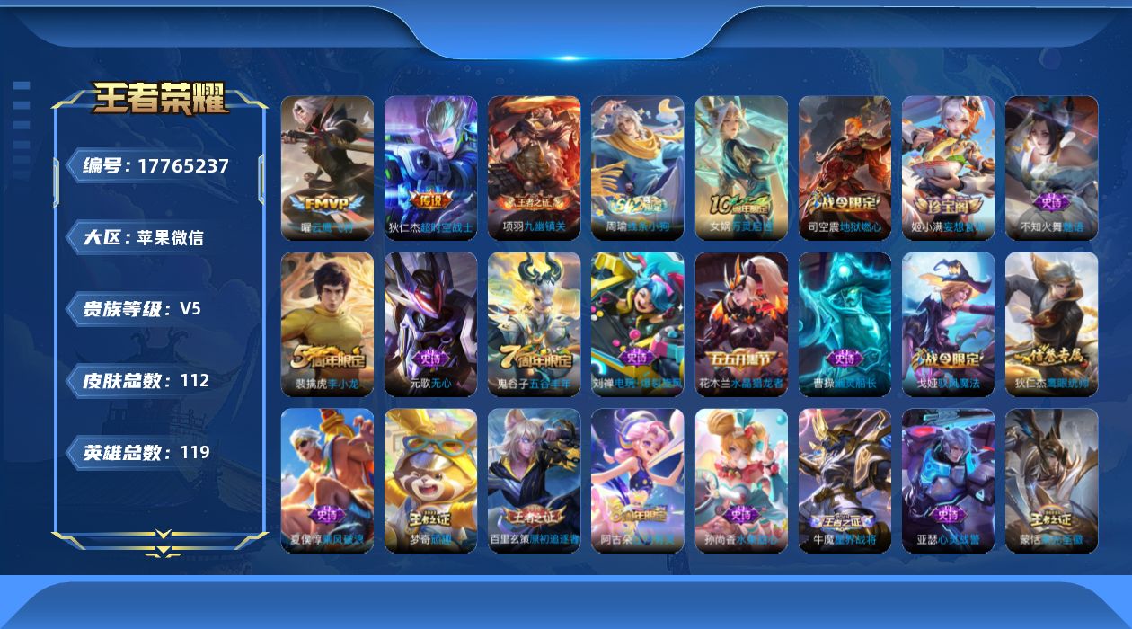 WZQM4240209王者荣耀账号详情图12