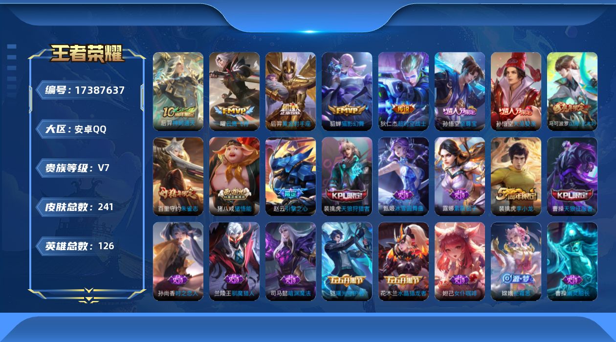 WZQM4206583王者荣耀账号详情图16