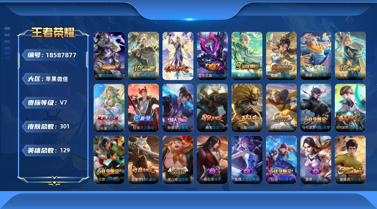 WZQM4297187王者荣耀账号详情图13