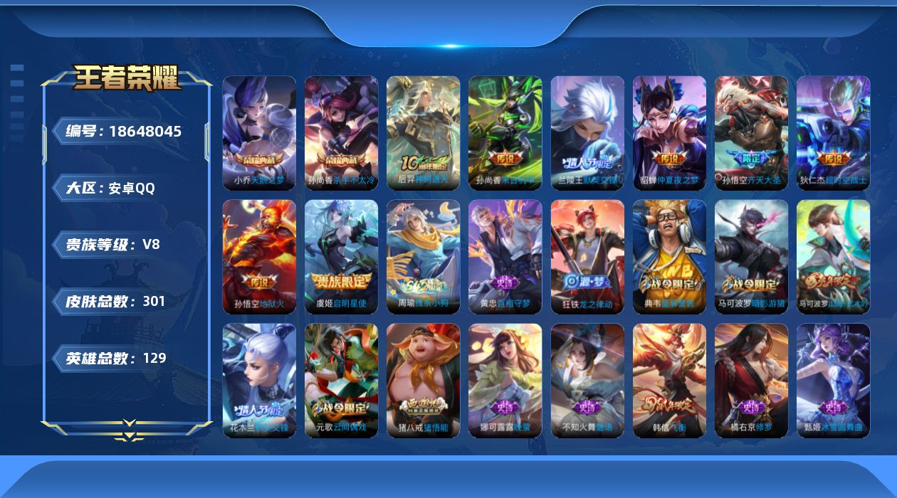 WZQM4301729王者荣耀账号详情图17
