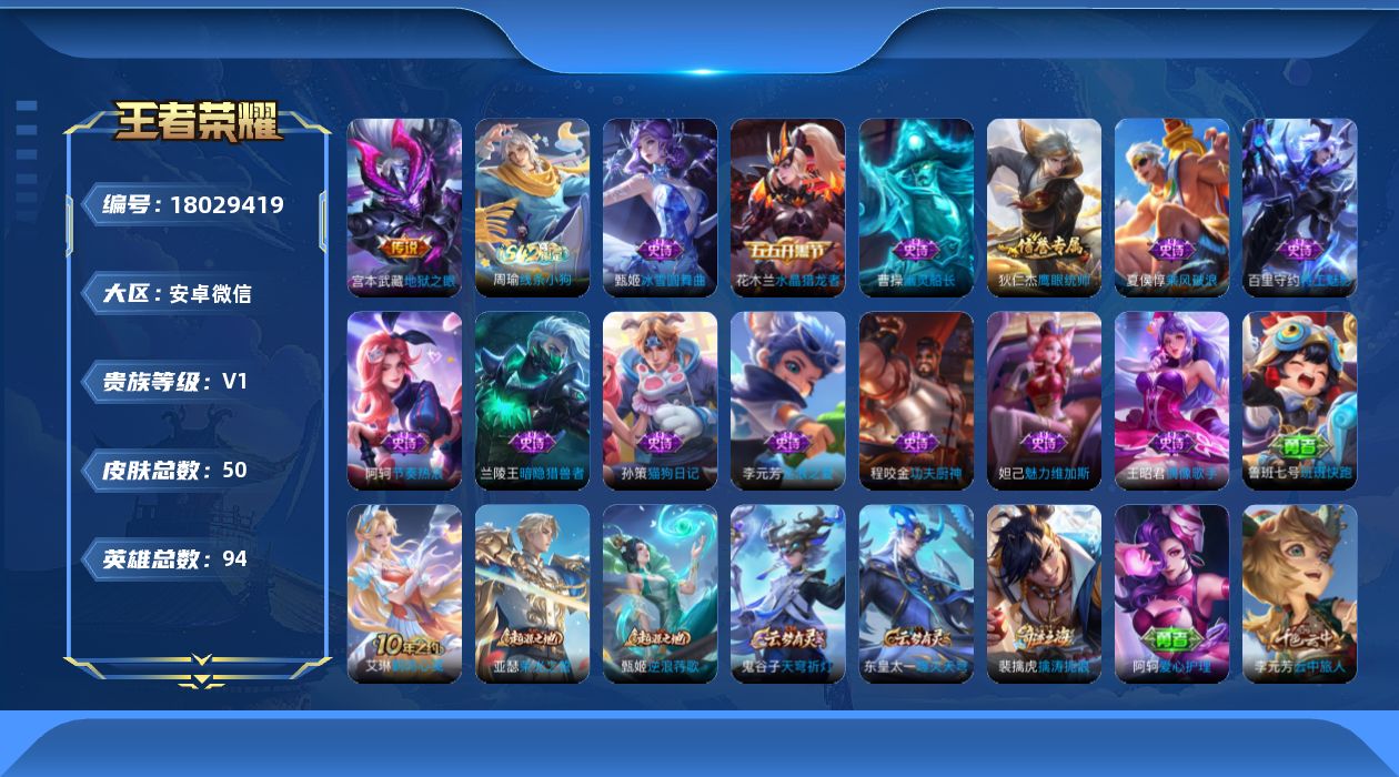 WZQM4261989王者荣耀账号详情图14