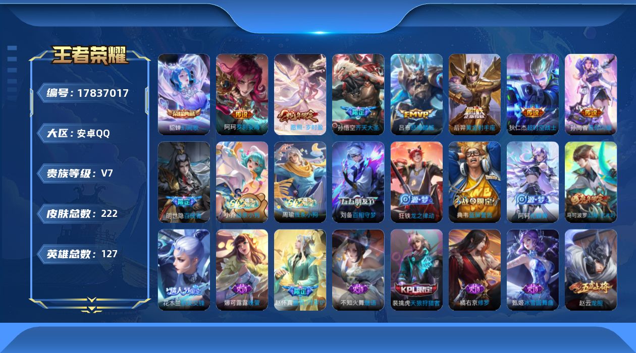 WZQM4246555王者荣耀账号详情图17