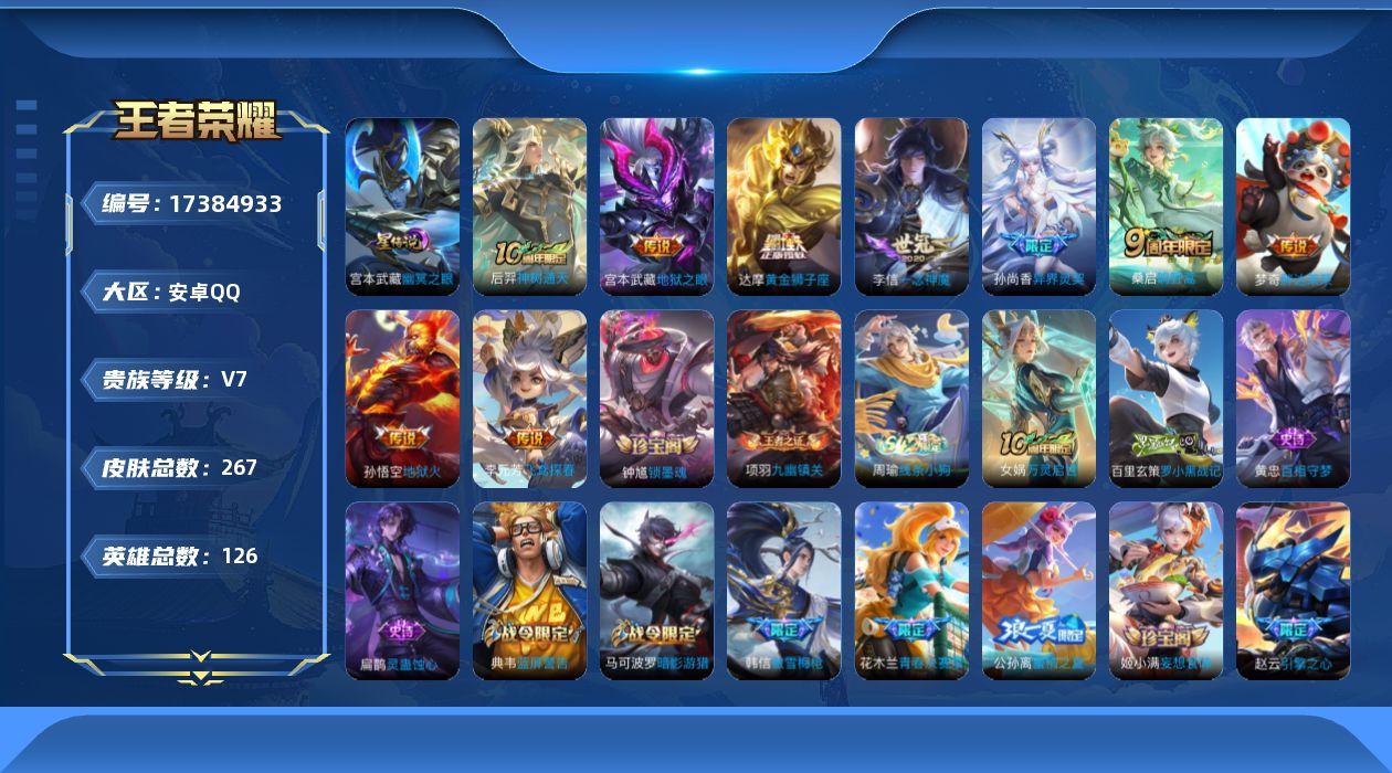 WZQM4206060王者荣耀账号详情图17