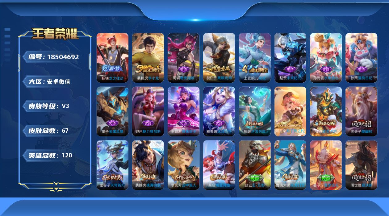 WZQM4290727王者荣耀账号详情图12