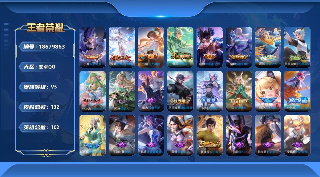 WZQM4304035王者荣耀账号详情图15