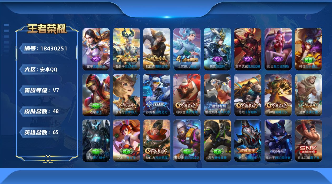 WZQM4295244王者荣耀账号详情图14