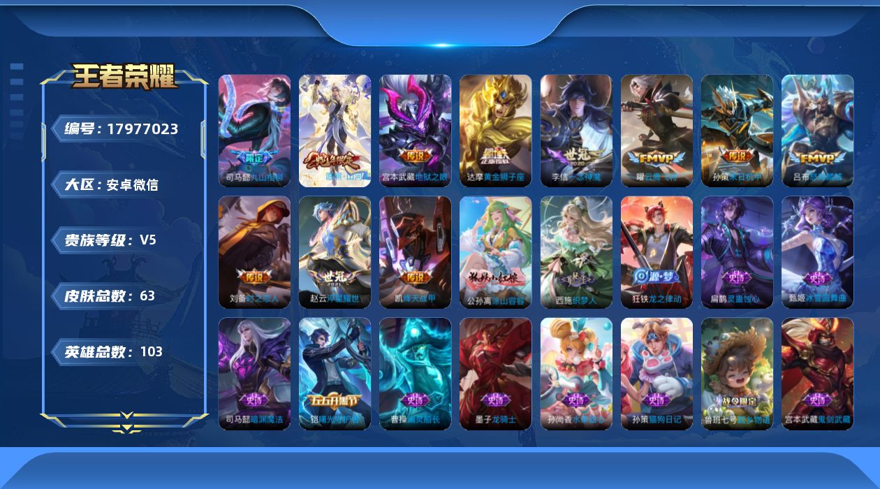WZQM4258384王者荣耀账号详情图17