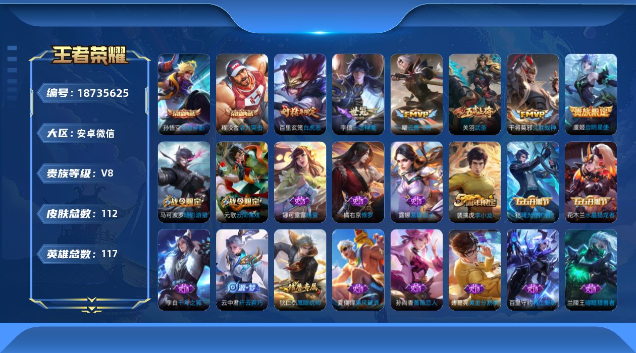 WZQM4312229王者荣耀账号详情图14