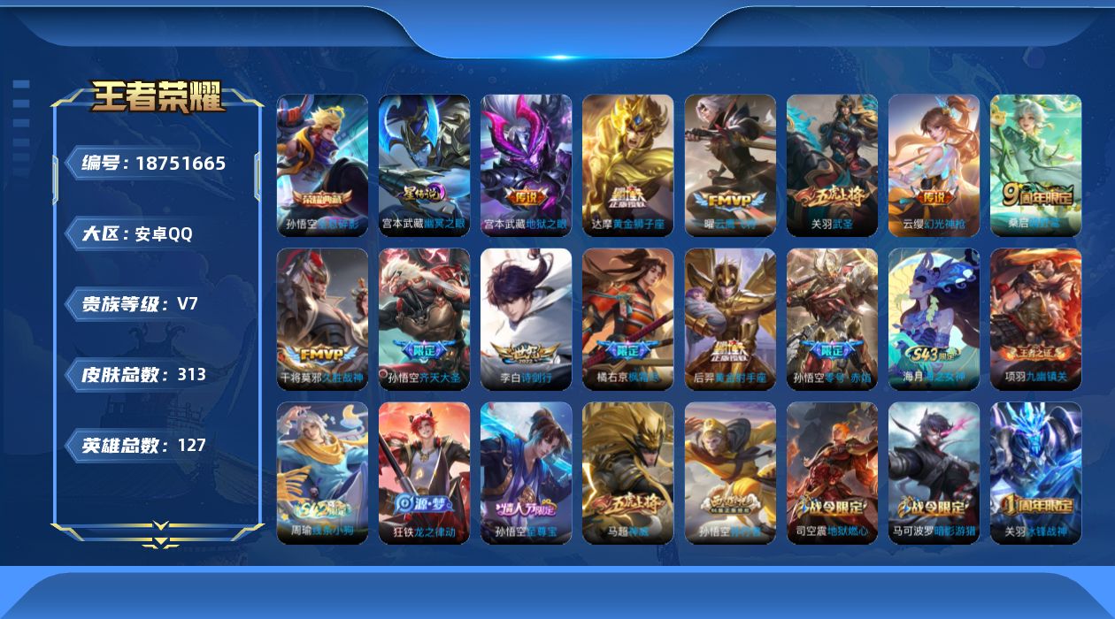 WZQM4309907王者荣耀账号详情图18