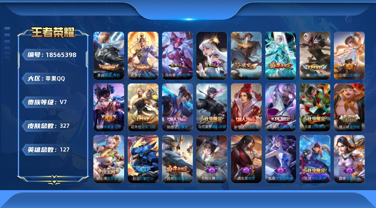 WZQM4295520王者荣耀账号详情图21