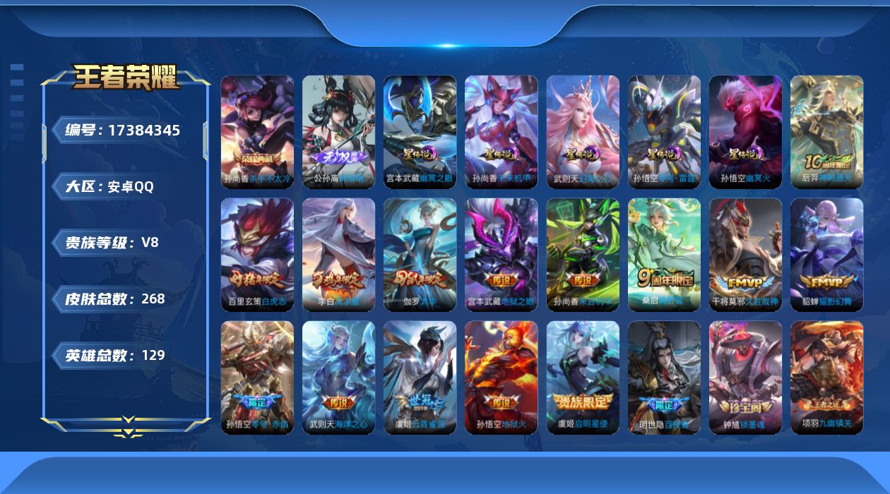 WZQM4207005王者荣耀账号详情图16